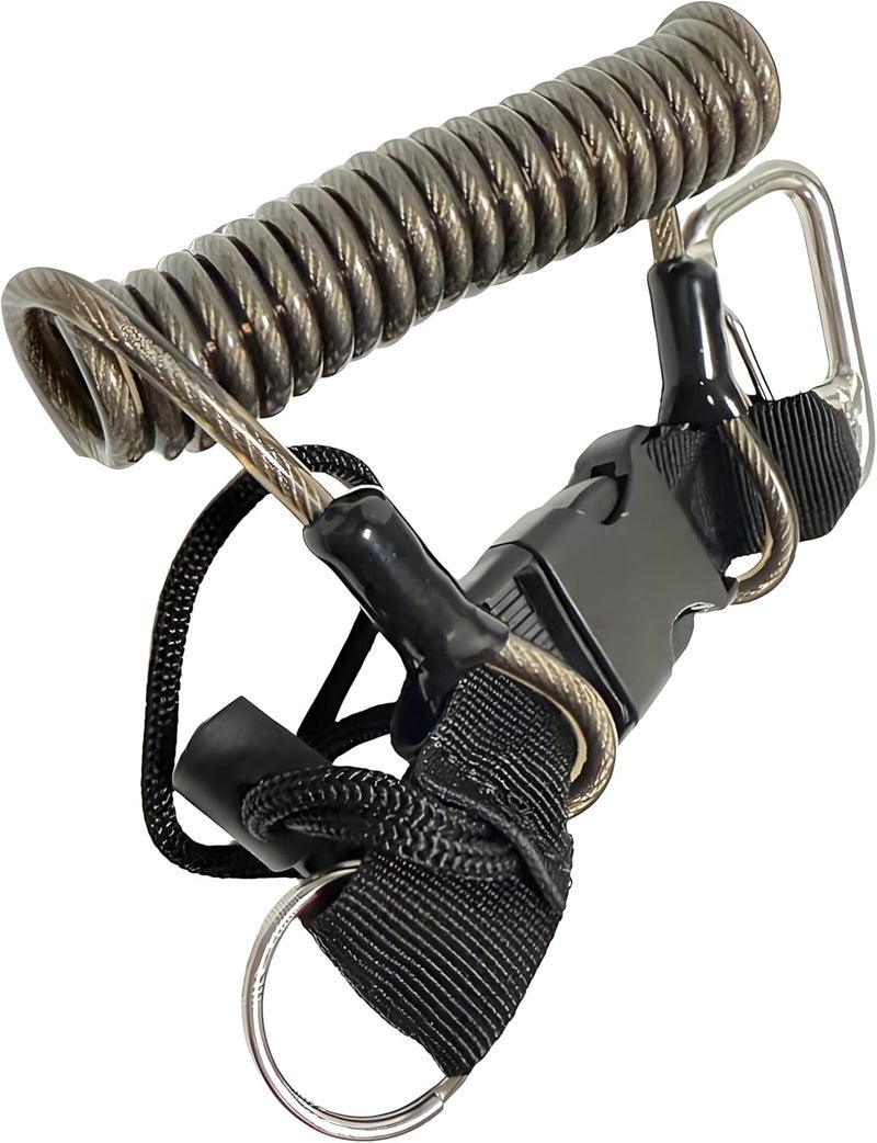 Sisims Double End Snap Hook Clip Diving Hook Scuba Diving Lanyard,Spring Coiled Lanyard - Image 2