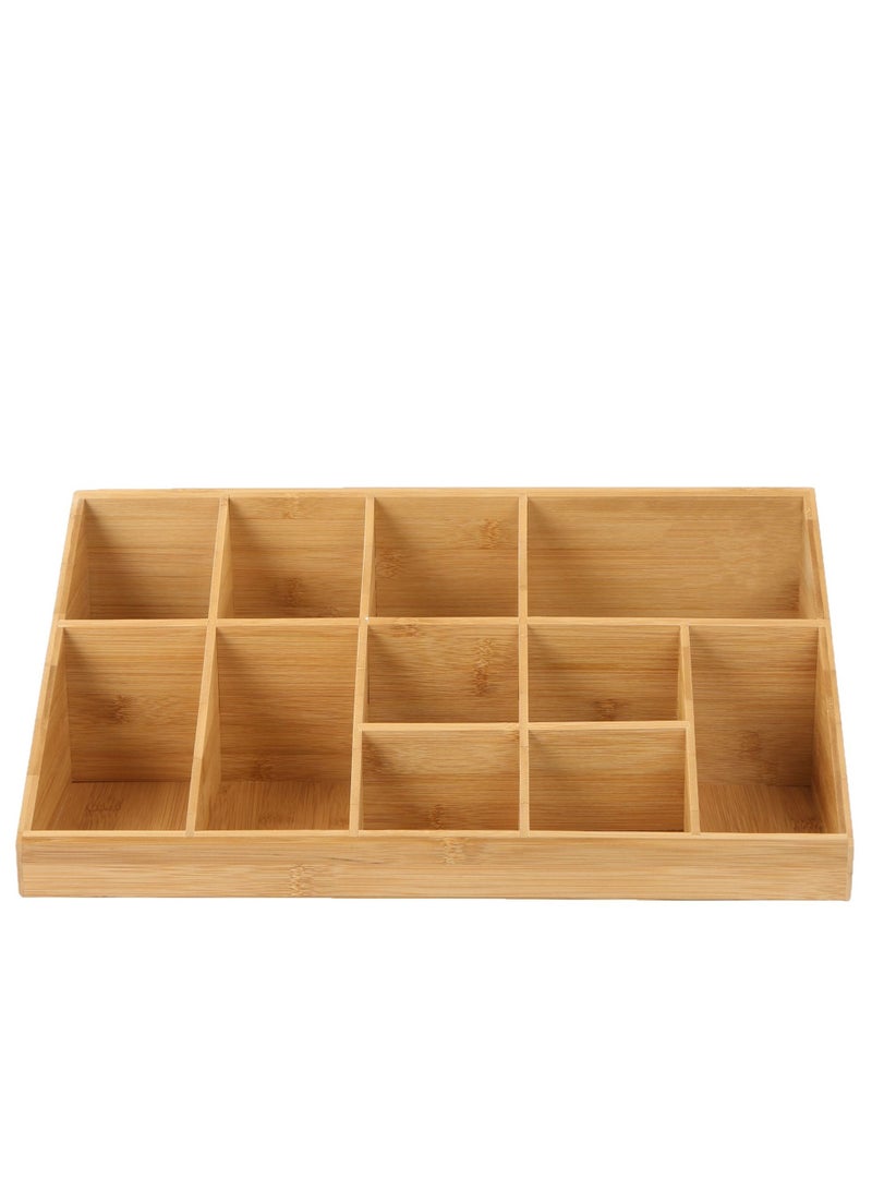 XiuWoo منظم بهارات القهوة مكون من 11 حجرة من مايند ريدر، منظم ملحقات بار القهوة من الخيزران للعداد، صينية بهارات القهوة للمنزل والمكتب - Image 3