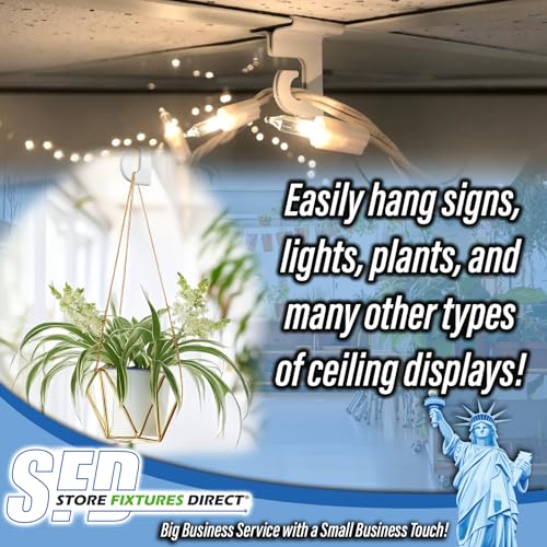 STORE FIXTURES DIRECT Extra Heavy Duty White Aluminum Drop Ceiling Hooks, One Piece Ceiling Grid Clips, 10 Pack - Image 5