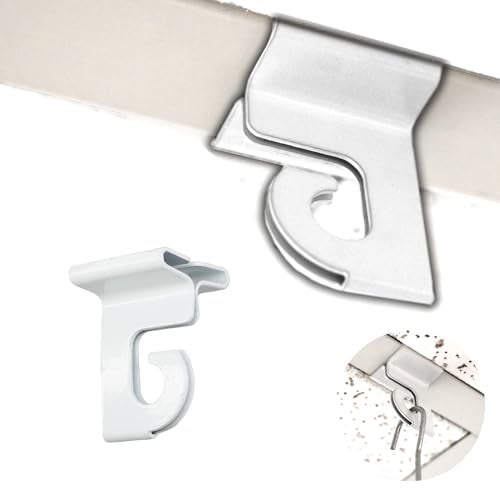 STORE FIXTURES DIRECT Extra Heavy Duty White Aluminum Drop Ceiling Hooks, One Piece Ceiling Grid Clips, 10 Pack - Image 1