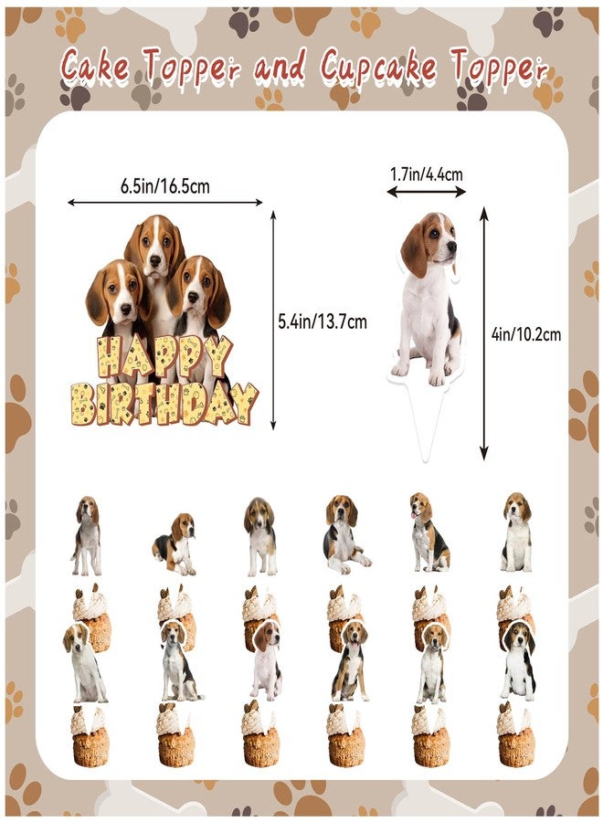 LHDUOFA Beagle Theme Party Supplies - Birthday Decorations Including Happy Birthday Banner, Cake Cupcake Toppers, Hanging Swirls, Balloons for Dog Party - Image 5
