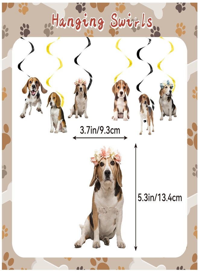 LHDUOFA Beagle Theme Party Supplies - Birthday Decorations Including Happy Birthday Banner, Cake Cupcake Toppers, Hanging Swirls, Balloons for Dog Party - Image 4