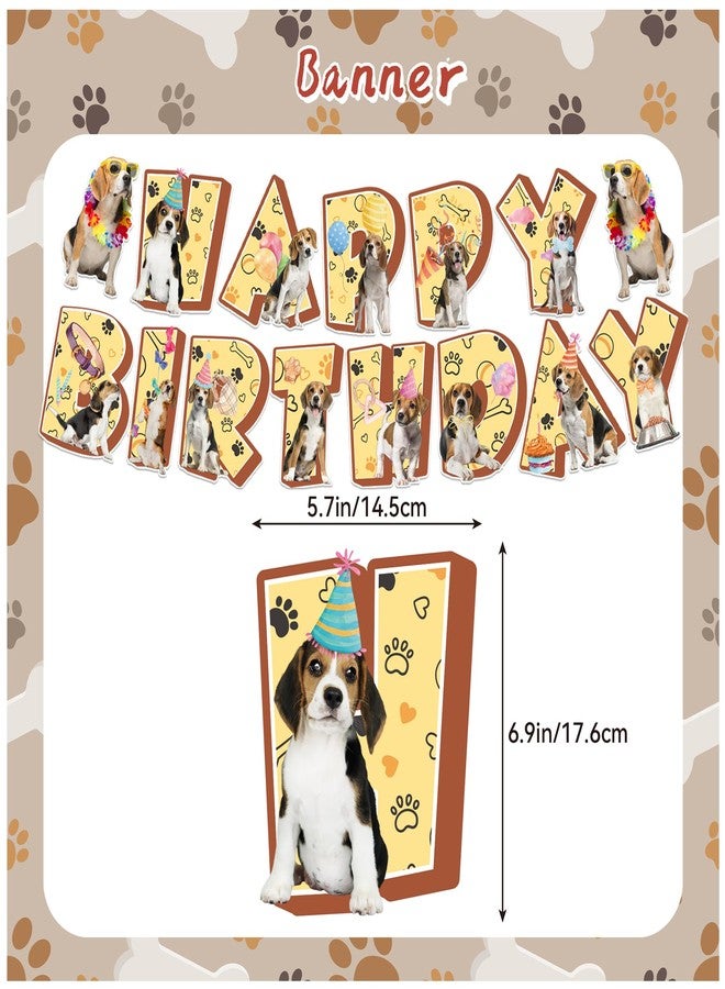 LHDUOFA Beagle Theme Party Supplies - Birthday Decorations Including Happy Birthday Banner, Cake Cupcake Toppers, Hanging Swirls, Balloons for Dog Party - Image 3
