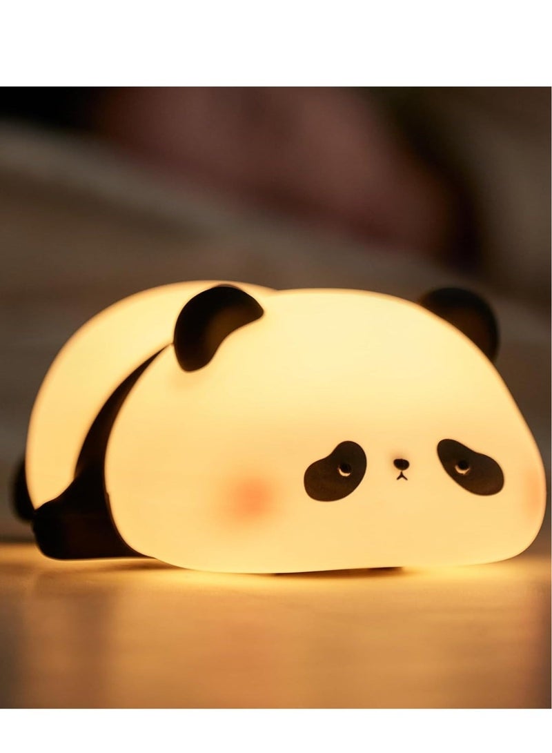 ELTRAZONE Children's Night Light, Panda Night Lamp, Children, 3 Light Modes, Nursing Light, Dimmable with Timer, Touch Control, Silicone Night Light, Baby, USB Rechargeable Panda Lamp, Cute Night Light - Image 1