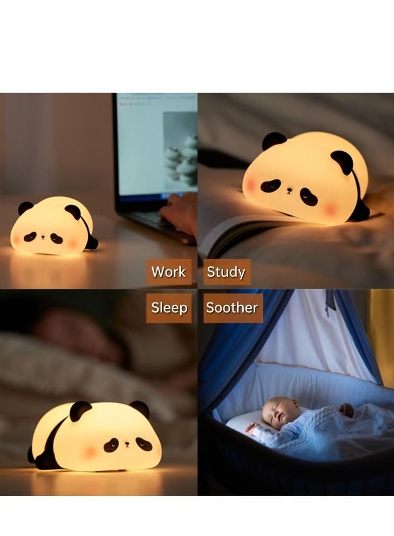 ELTRAZONE Children's Night Light, Panda Night Lamp, Children, 3 Light Modes, Nursing Light, Dimmable with Timer, Touch Control, Silicone Night Light, Baby, USB Rechargeable Panda Lamp, Cute Night Light - Image 2