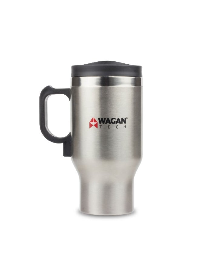 WAGAN 12V Deluxe Heated Mug Silver and Black 9 x 19 x 12 cm 6100 - Image 1