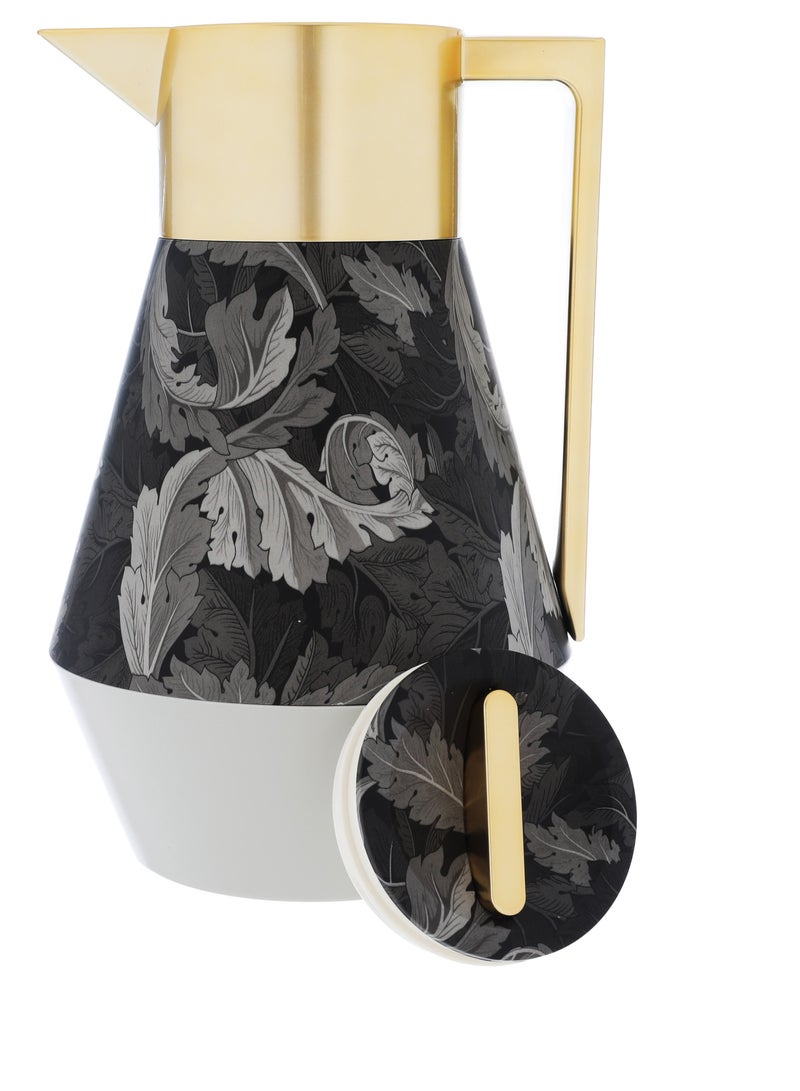 السيف غاليري ترمس ليديا برو إفرست، 1 لتر، نقش ورق شجر، حافظة داخلية زجاج حراري - رمادي فاتح - Image 2