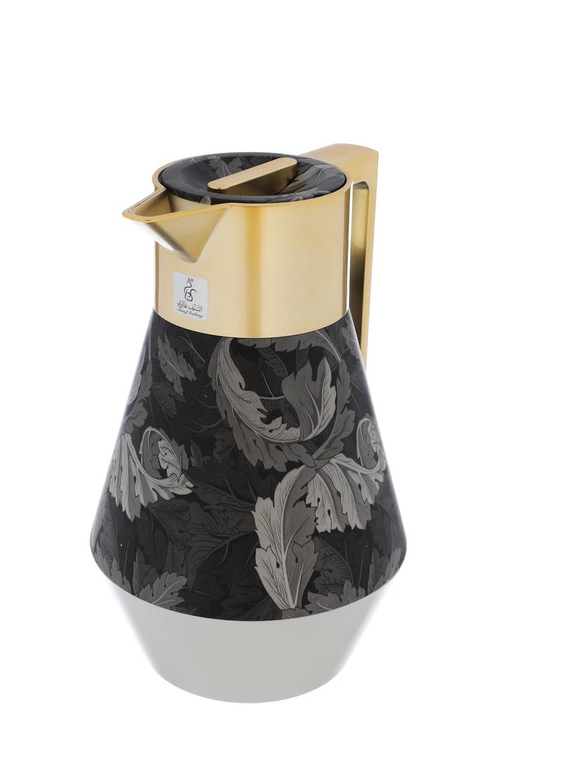 السيف غاليري ترمس ليديا برو إفرست، 1 لتر، نقش ورق شجر، حافظة داخلية زجاج حراري - رمادي فاتح - Image 4