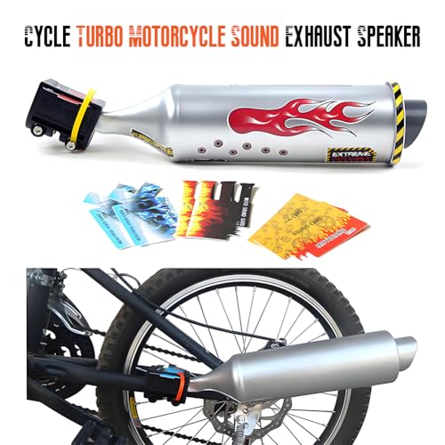 Glomora Bicycle Exhaust System Bicycle Exhaust Noise Maker Bike Sound Maker 6 Motorcycle Sounds SpokeActivated No Battery Fits 1622 Bikes Lightweight Waterproof - Image 3