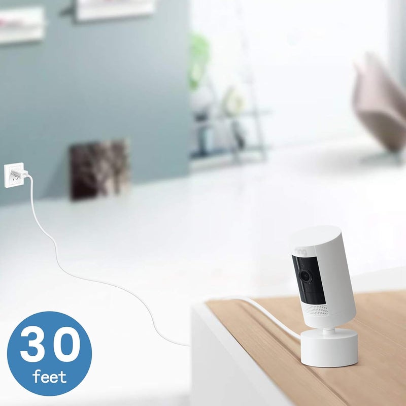 سمايز كابل تمديد بطول 30 قدمًا لكاميرا Ring Pan-Tilt الداخلية (إصدار 2024)، كابل طاقة USB C طويل مسطح - Image 2