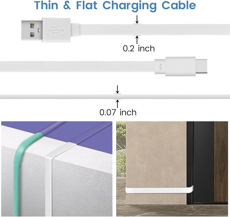 سمايز كابل تمديد بطول 30 قدمًا لكاميرا Ring Pan-Tilt الداخلية (إصدار 2024)، كابل طاقة USB C طويل مسطح - Image 4