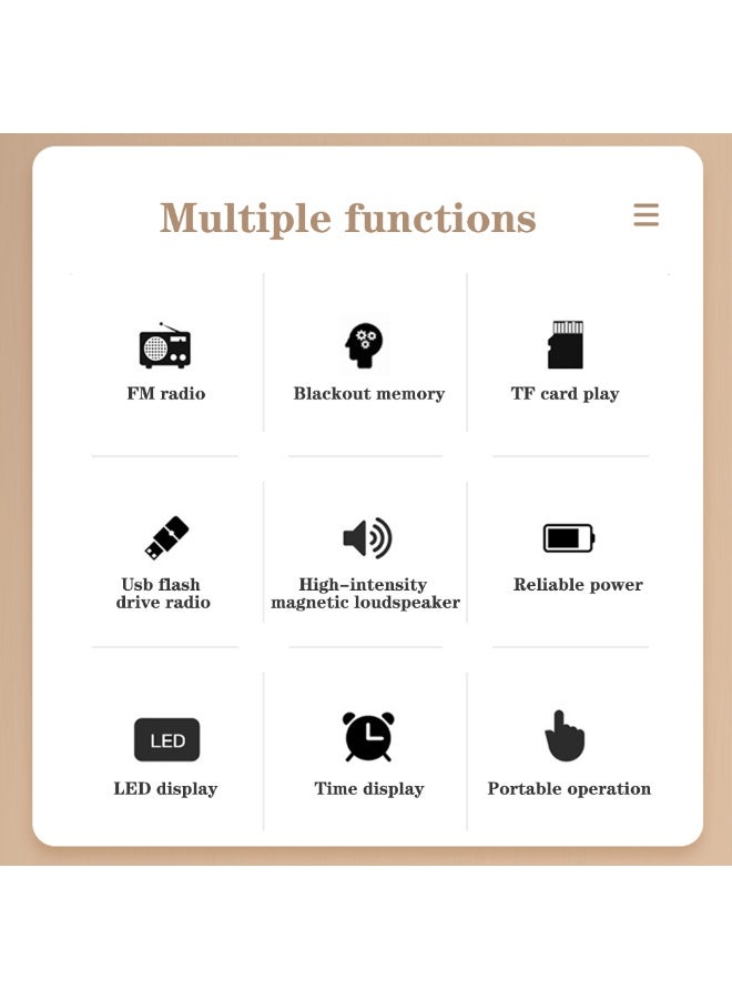 Portable Radio Multifunctional Handheld Digital Radio Support Earphone Hole USB Rechargeable TF Card For Elderly Home Outdoor - Image 4