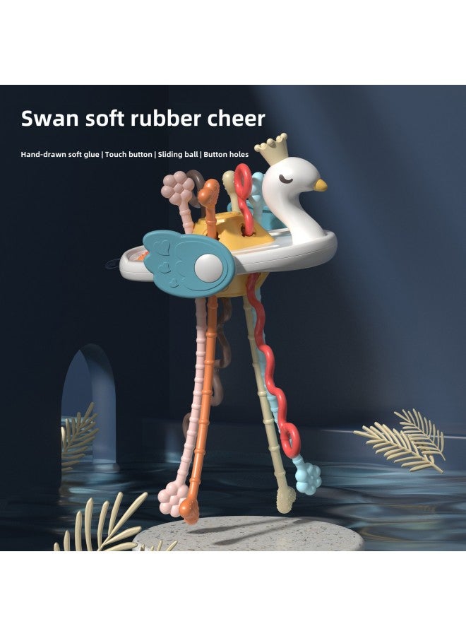 Table Game Toy Baby Snaffle Hand Grasp Training Toy Newborn Infants Can Bite Lala 0-1 Year Old-Color:Swan Lalale - Image 1