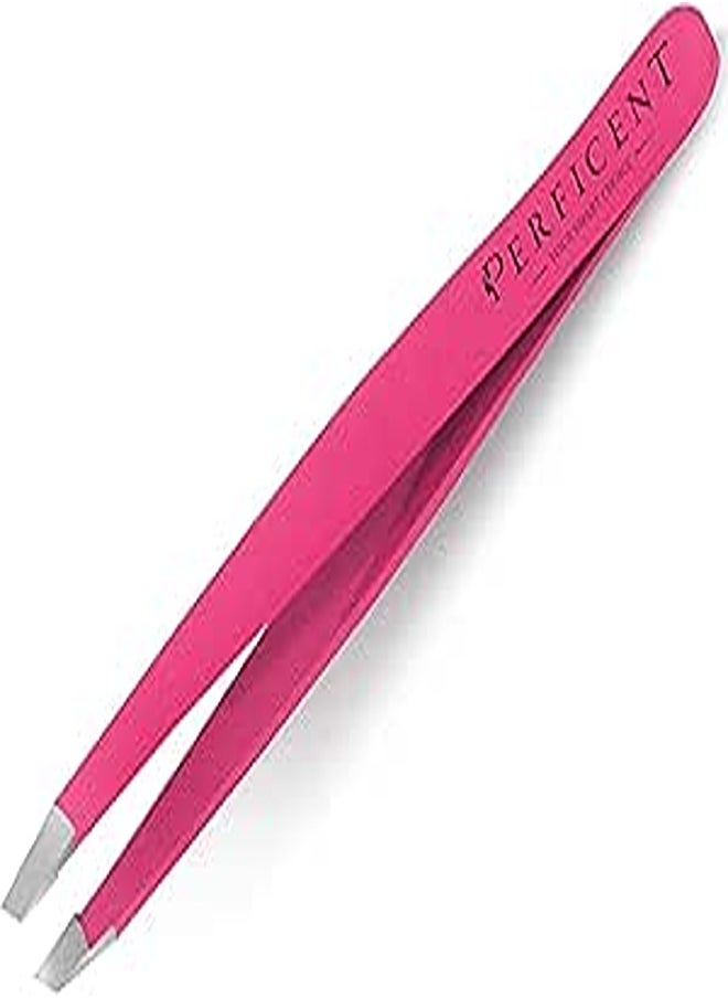 Generic Precision Tweezers for Women Facial Hair Slanted and Pointed Tip Eyebrow Tweezers Women for Ingrown Hair Tweezers Professional Best 2.0 (Neon Pink) 
