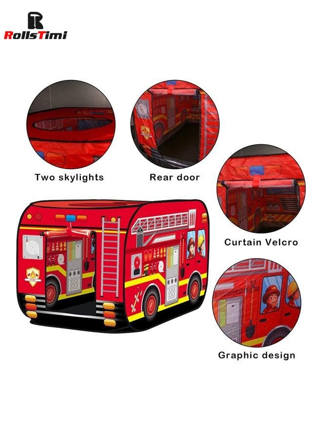 RollsTimi  Play Fire Truck Pop Up Play Tent for Kids Boys & Girls Indoor Outdoor Playhouse Toy - Image 5