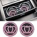 BDZMC 2PCS 273 Bling Car Cup Holder Coasters Silicone AntiSlip Car Cup Holder Mat Car Beverage Coaster Rhinestone Cup Holder Insert Coaster Car Interior Accessories for Women Girls Pink - Image 2