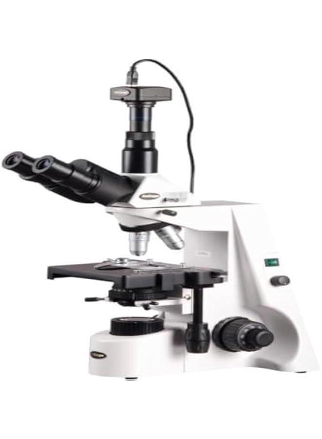 Arabest Digital trinocular compound microscope with 40X-2500X magnification, super-widefield eyepieces, infinity objectives, brightfield, Kohler condenser, double-layer mechanical stage. Includes 1.3MP came - Image 2