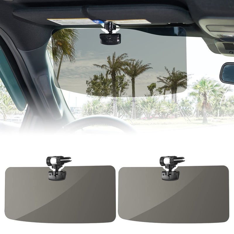 JOYTUTUS Sun Visor for Pickup Truck 2 Pack Polarized Sun Visor Extender for Truck Universal UV400 Car Visor Extension AntiGlare Easy to Install Protect from GlareUV RayStray Light