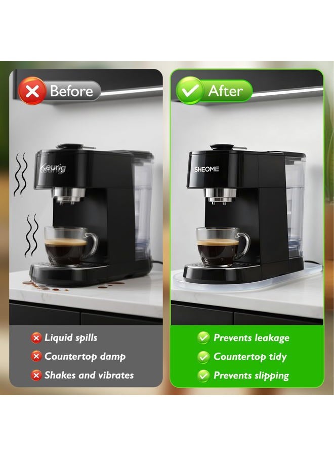 KVRG Silicone Coffee Mat,15.8"x 11.8"in Bar Mat for Countertop,Heat-Resistant,Non-Slip,Leak-Proof,Fit for Coffee Maker/Espresso Machine-Translucent - Image 5
