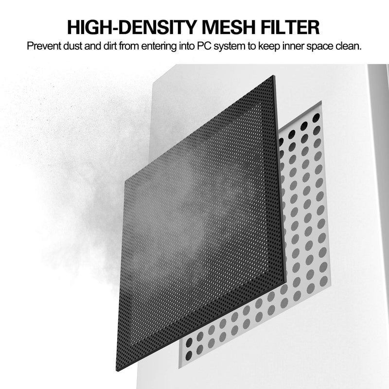 MoKo فلتر غبار موكو 140 مم لمروحة تبريد الكمبيوتر 4 عبوات إطار مغناطيسي شبكة غبار مروحة الكمبيوتر فلتر تبريد الكمبيوتر غطاء PVC واقي من الغبار شوايات مروحة الكمبيوتر سوداء - Image 2