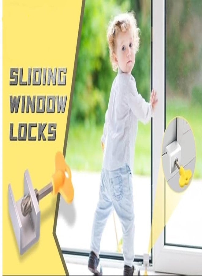 JASYXO Child Safety Sliding Window Lock - Adjustable Aluminium Security Lock with Key, Prevents Falls & Break-Ins (Pack of 4) - Image 5