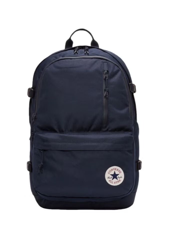 CONVERSE حقيبة ظهر كونفيرس للجنسين بسعة كبيرة مع قسم للكمبيوتر المحمول، حقائب مدرسية متعددة الجيوب، حقائب غير رسمية للمدرسة والسفر والعمل - تصميم كلاسيكي بحافة مستقيمة باللون navy - Image 1