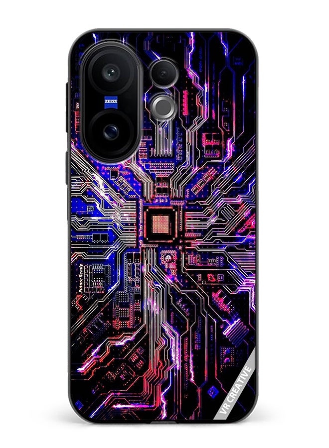 Protective Case Cover For Vivo X200 FE Techno Color Design Multicolour