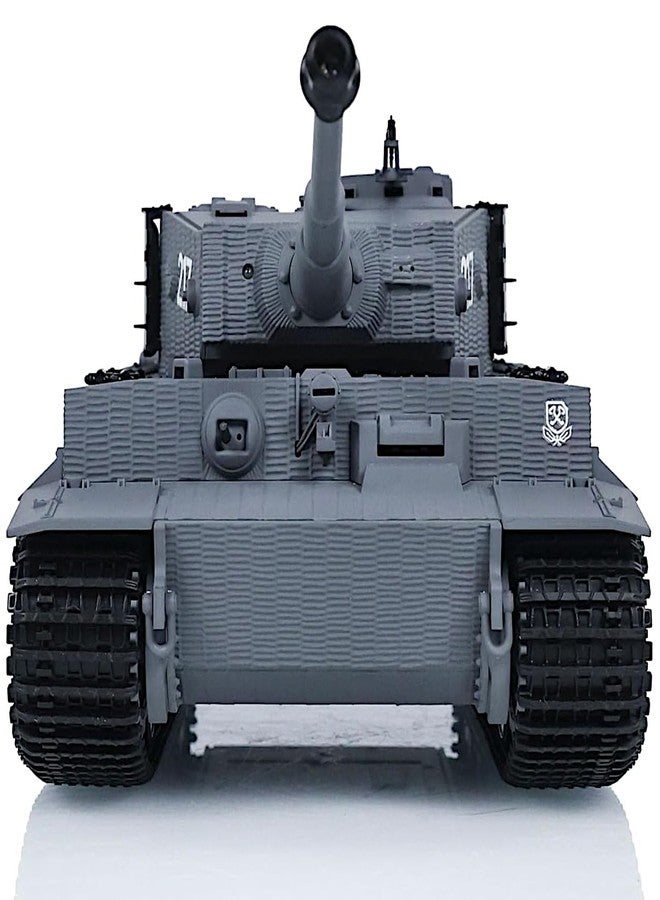 POCO DIVO German Tiger I Heavy Tank, 1/24 Infrared IR Combat Panzer RTR 2.4Ghz RC Armored Vehicle, Taigen 3841-11-M Standard Paintless Middle Version, Sound Light Recoil WWII Military Model, Gray - Image 3