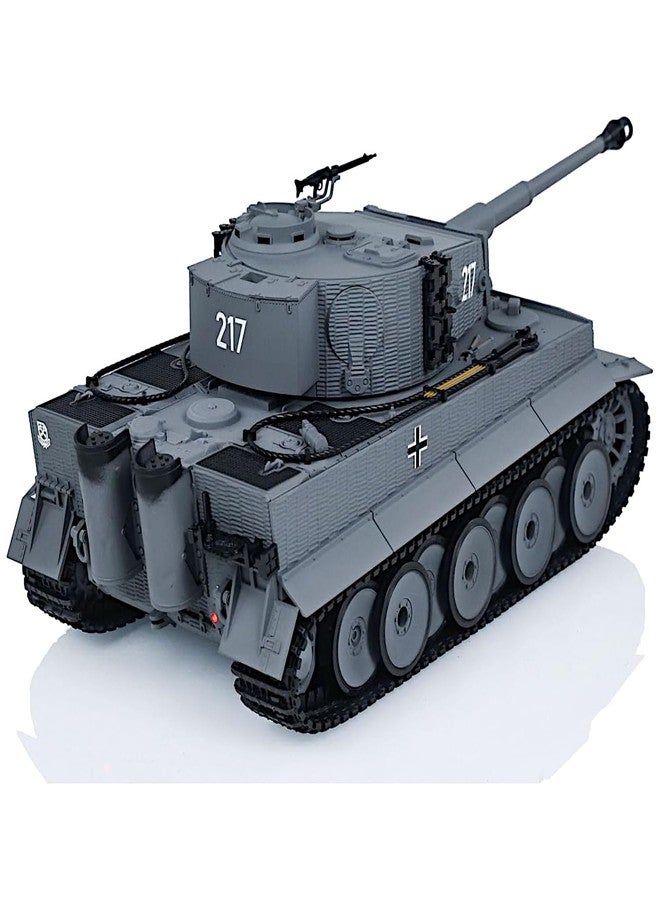 POCO DIVO German Tiger I Heavy Tank, 1/24 Infrared IR Combat Panzer RTR 2.4Ghz RC Armored Vehicle, Taigen 3841-11-M Standard Paintless Middle Version, Sound Light Recoil WWII Military Model, Gray - Image 4