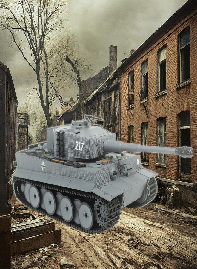 POCO DIVO German Tiger I Heavy Tank, 1/24 Infrared IR Combat Panzer RTR 2.4Ghz RC Armored Vehicle, Taigen 3841-11-M Standard Paintless Middle Version, Sound Light Recoil WWII Military Model, Gray - Image 2