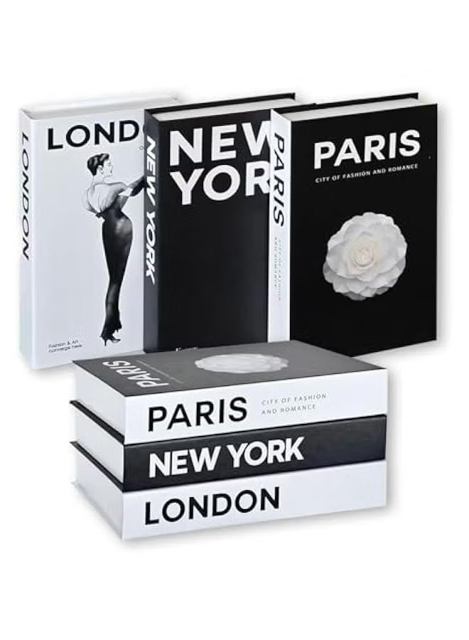 Decorative Books for Home Decor,Set of 3 Stylish Fake Books of Room Books Decor Aesthetic,for Coffee Table Decor,Living Room, Table, Shelf Decor,Modern Hardcover Stacked Display Books - Image 1