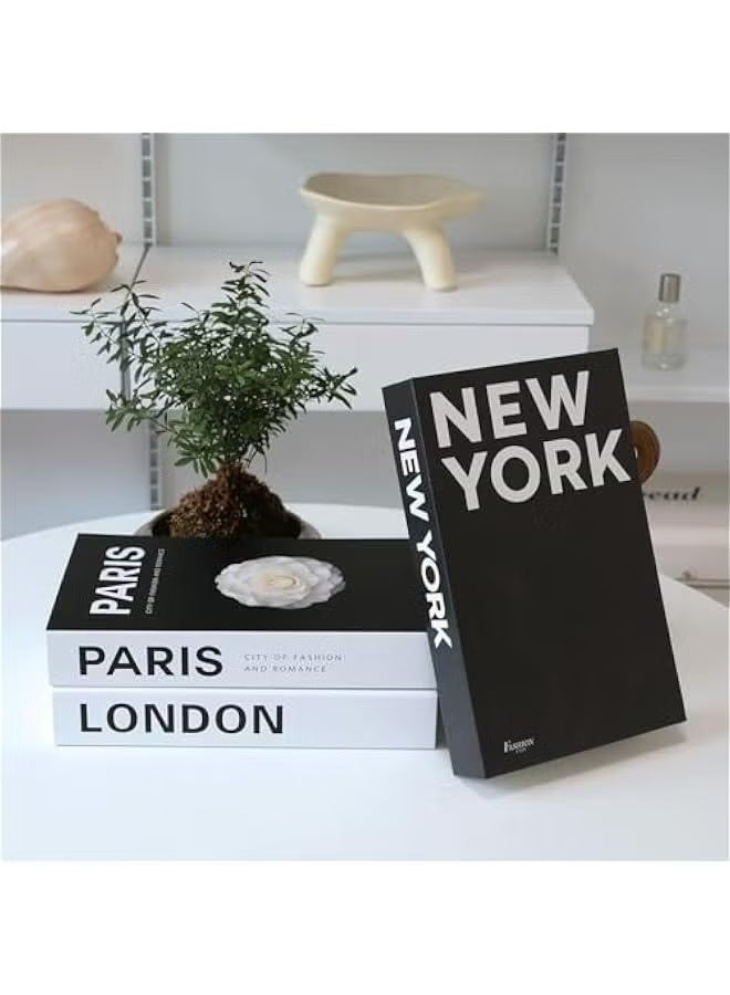 Decorative Books for Home Decor,Set of 3 Stylish Fake Books of Room Books Decor Aesthetic,for Coffee Table Decor,Living Room, Table, Shelf Decor,Modern Hardcover Stacked Display Books - Image 2