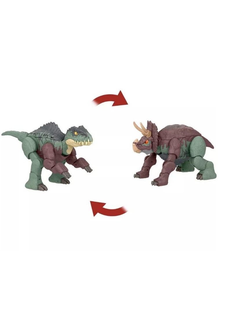 JURASSIC WORLD - Jurassic World Fierce Changers Giganotosaurus & Nasutoceratops Action Figure - Image 1