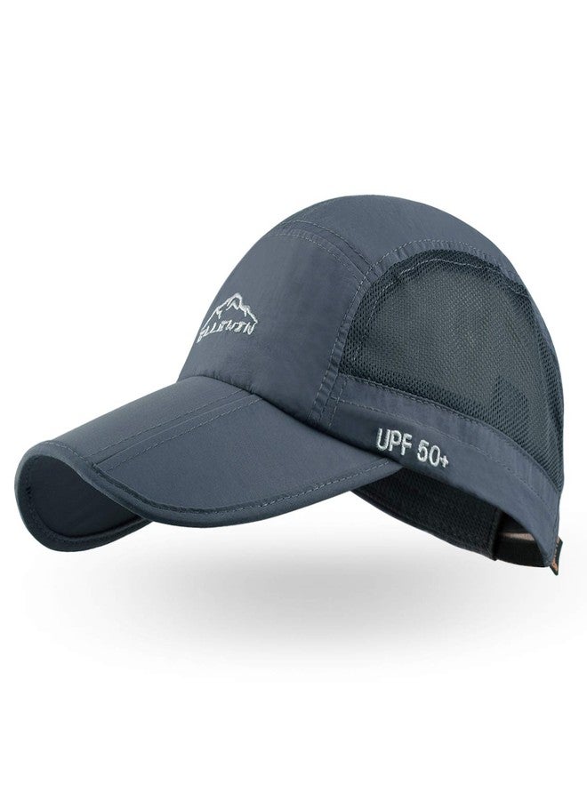 ELLEWIN Men's Baseball Cap UPF50 Hat W/Foldable Long Large Bill,One Size,D-Grey - Image 1
