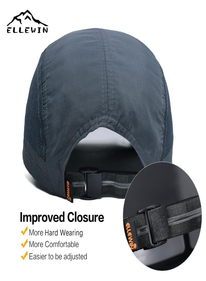 ELLEWIN Men's Baseball Cap UPF50 Hat W/Foldable Long Large Bill,One Size,D-Grey - Image 5