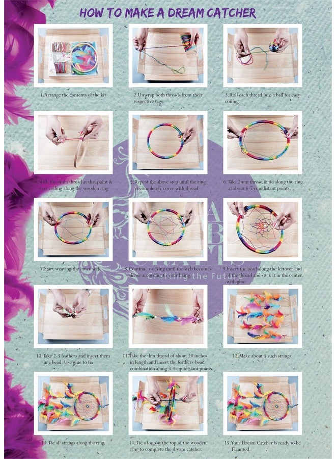 Asian Hobby Crafts Aluminum Diy Dream Catcher Kit (1 x 7 inch, Multicolour) - Image 4