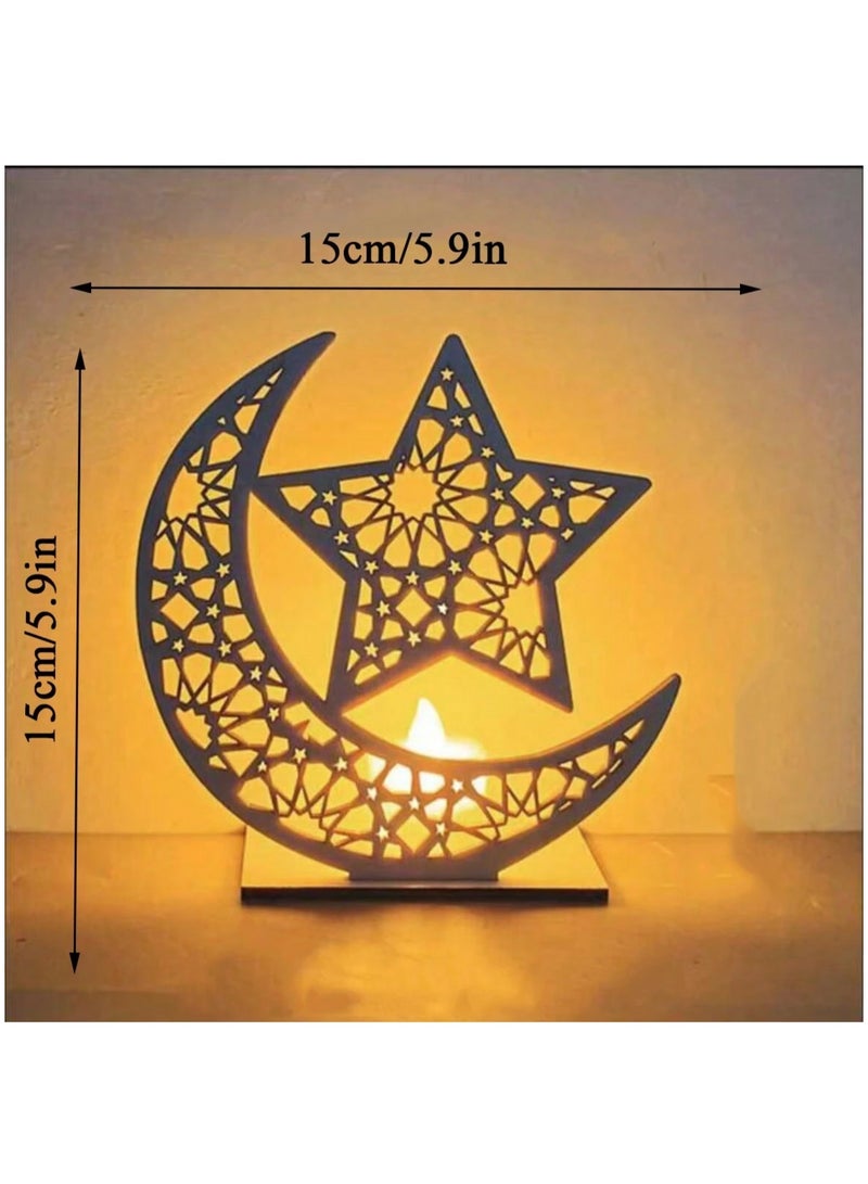 Wooden Decor | Star and Crescent | Office Decor | Home Decor | Graduation Gifts | Birthday Gifts | Festive Decor | Ramadan Decor | Ramadan Crescent | Ramadan Products - Image 2