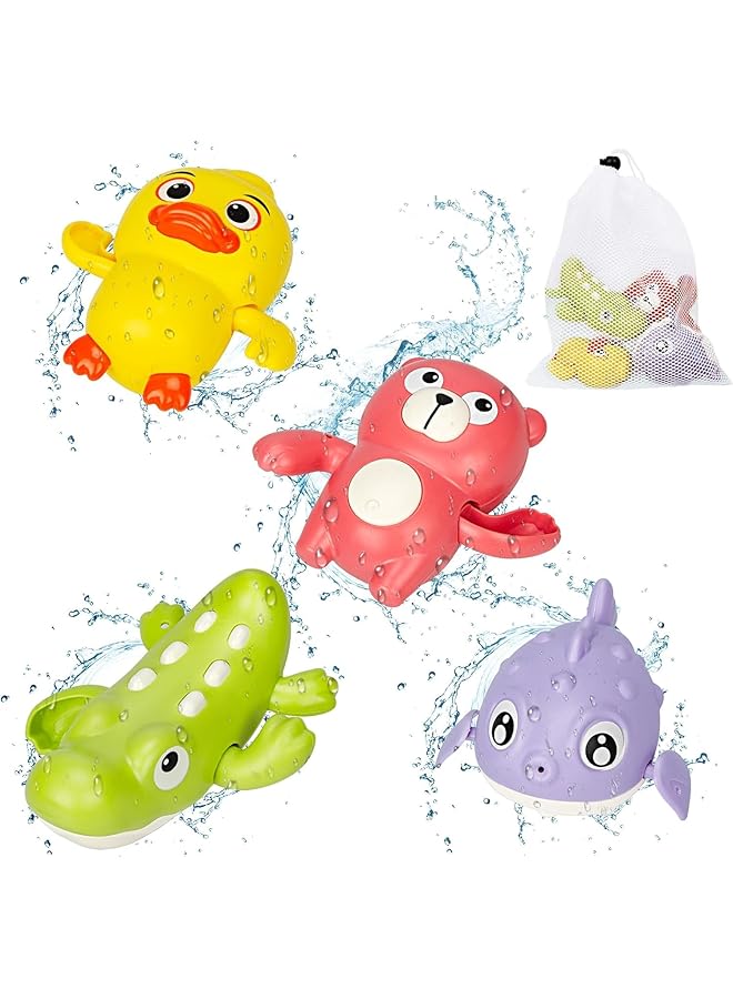 إيروريكس لعبة حمام الطفل، مجموعة من 4 ألعاب حمام للأطفال، حمام سباحة للأطفال، لعبة مائية، حمام سباحة للأطفال، لعبة سباحة آلية - Image 1