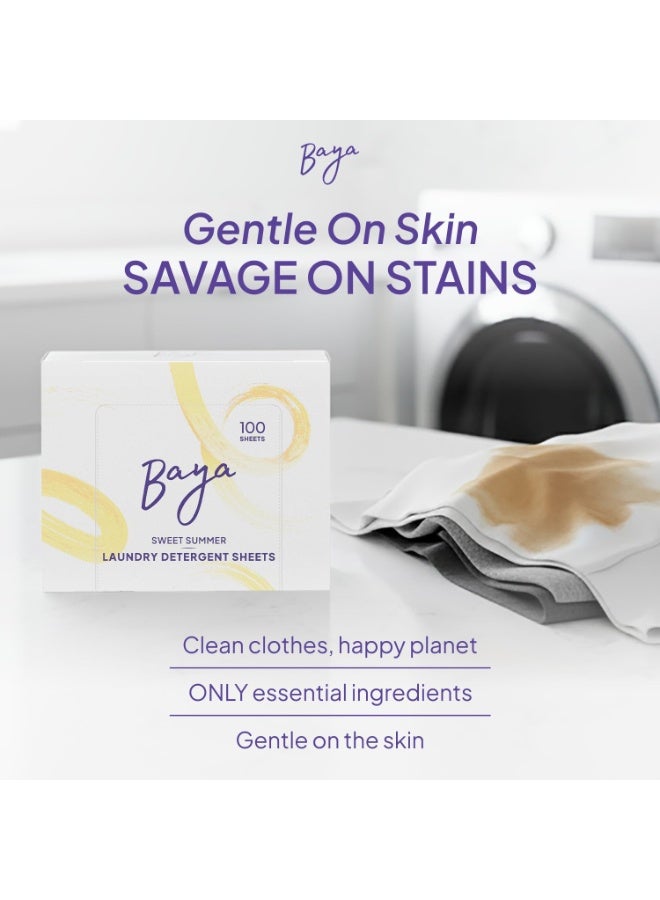 Baya Sweet Summer Laundry Detergent Sheets 100 Sheets - Image 3