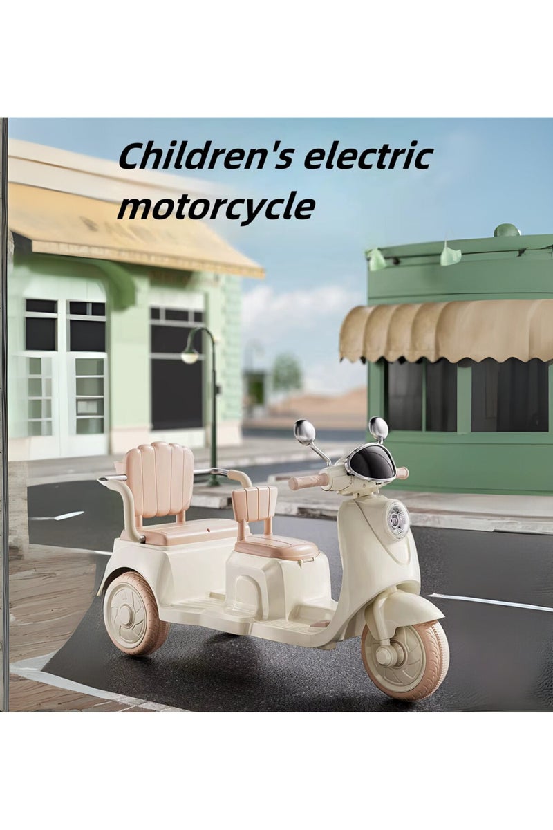 آيباما دراجة نارية كهربائية للأطفال مع موسيقى وأضواء، تصميم بثلاث عجلات، بمقعدين، وبطارية قابلة لإعادة الشحن | للأولاد والبنات من عمر سنتين إلى ست سنوات | ألوان عشوائية - Image 2