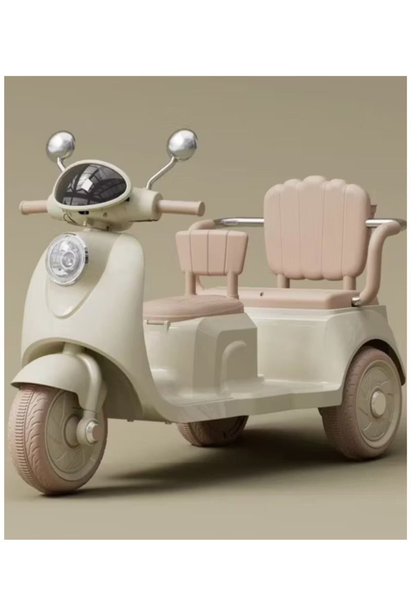 آيباما دراجة نارية كهربائية للأطفال مع موسيقى وأضواء، تصميم بثلاث عجلات، بمقعدين، وبطارية قابلة لإعادة الشحن | للأولاد والبنات من عمر سنتين إلى ست سنوات | ألوان عشوائية - Image 1