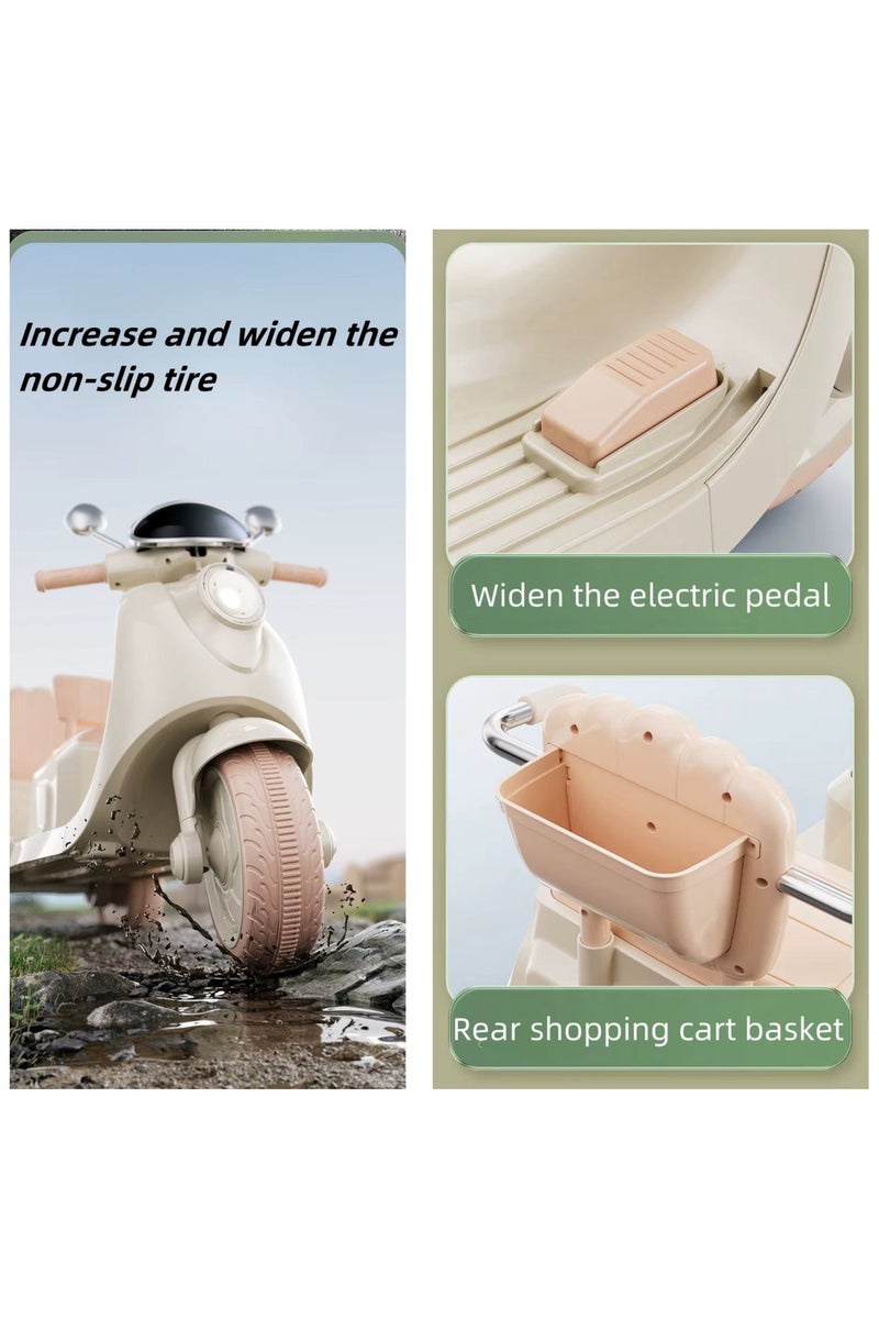 آيباما دراجة نارية كهربائية للأطفال مع موسيقى وأضواء، تصميم بثلاث عجلات، بمقعدين، وبطارية قابلة لإعادة الشحن | للأولاد والبنات من عمر سنتين إلى ست سنوات | ألوان عشوائية - Image 3