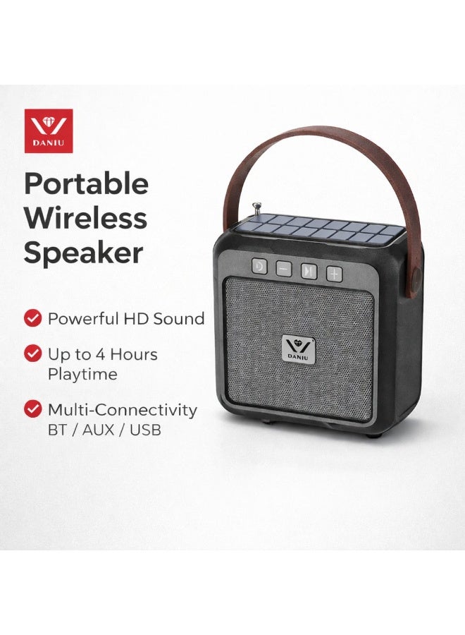 دانيو مكبر صوت بلوتوث لاسلكي محمول من Daniu مزود بمنفذ USB AUX قابل لإعادة الشحن - Image 2