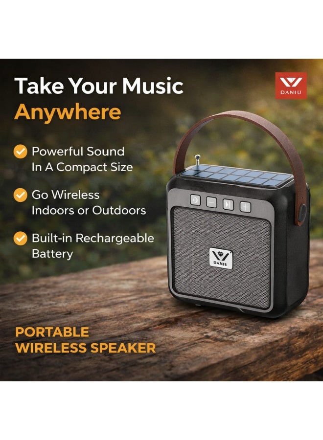 دانيو مكبر صوت بلوتوث لاسلكي محمول من Daniu مزود بمنفذ USB AUX قابل لإعادة الشحن - Image 1