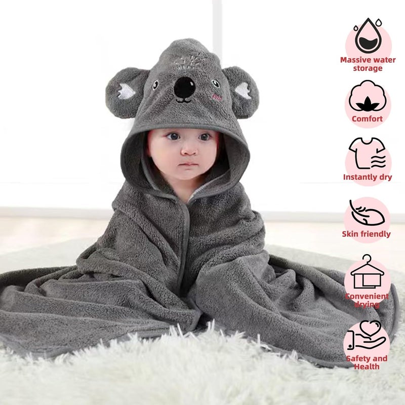 BEFACL 2 Pack Baby Towels with Hood and 5 Baby Washcloths for Newborn Unisex 315x315 in Ultra Absorbent Soft Hooded Bath Towel Set Gift for Boys Girls Babies Infant Toddler Newborn Essential - Image 4