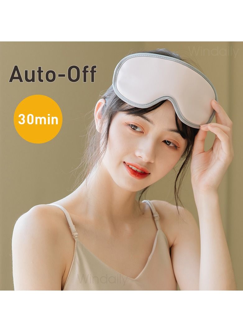 Generic Vibrating Eye Massager Heated Eye Mask 5 Modes Auto Off Rechargeable Eye Care Machine Heated Sleeping Mask with Remote Control  - Image 2