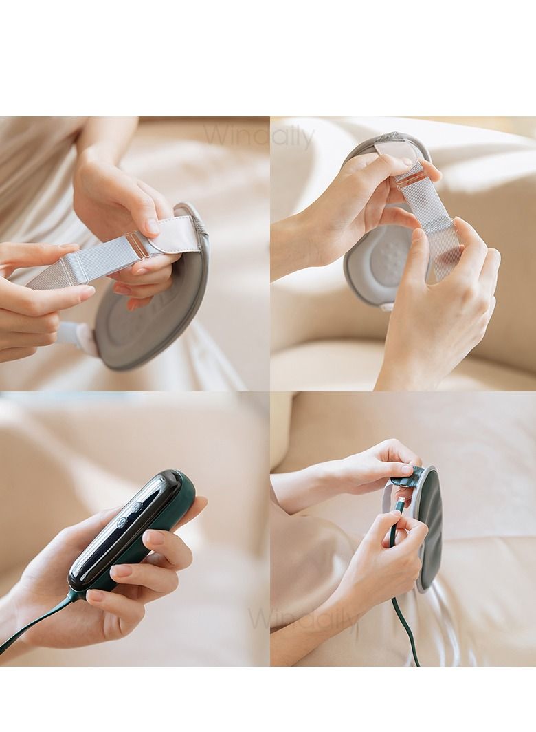 Generic Vibrating Eye Massager Heated Eye Mask 5 Modes Auto Off Rechargeable Eye Care Machine Heated Sleeping Mask with Remote Control  - Image 3