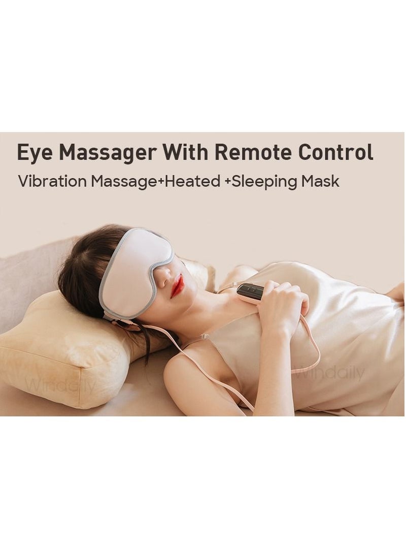 Generic Vibrating Eye Massager Heated Eye Mask 5 Modes Auto Off Rechargeable Eye Care Machine Heated Sleeping Mask with Remote Control  - Image 5