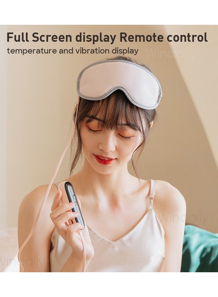 Generic Vibrating Eye Massager Heated Eye Mask 5 Modes Auto Off Rechargeable Eye Care Machine Heated Sleeping Mask with Remote Control  - Image 4