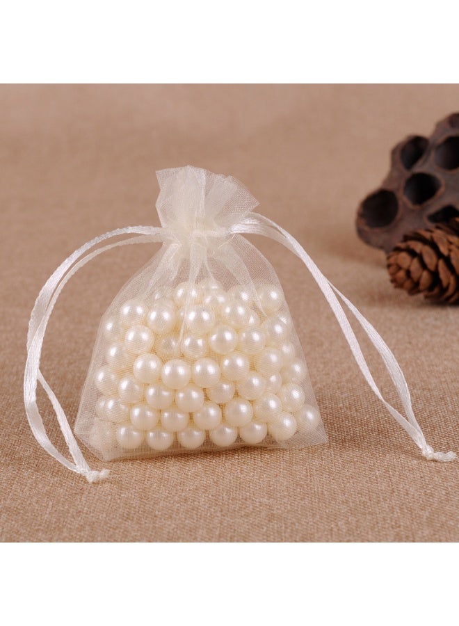 عبوة تحتوي على 100 قطعة 8 × 10 سم أكياس مجوهرات شفافة من الأورجانزا مع أربطة هدايا حفلات الزفاف أكياس هدايا بدون لآلئ